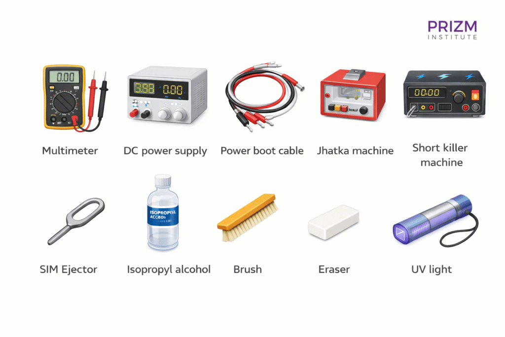 These mobile phone repairing tools and machines are essential for beginner level technicians