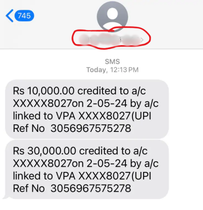 fake money credited to bank account scam