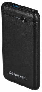 Zebronics Zeb MC 10000S 10000mah powerbank with fast charging support and compact travel-friendly build