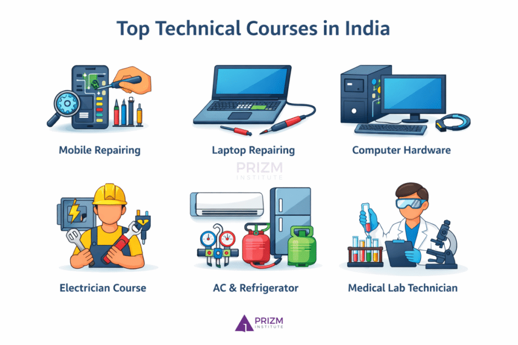 top technical courses after 10th and 12th in India