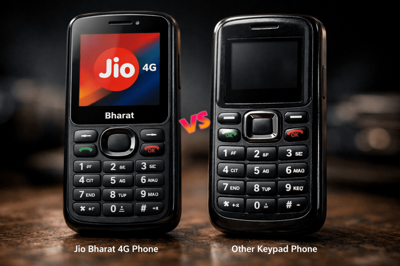 jio bharat 4g keypad phone versus other companies' keypad phones