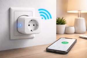 Smart plug connects to Wi-Fi for remote power control via smartphone